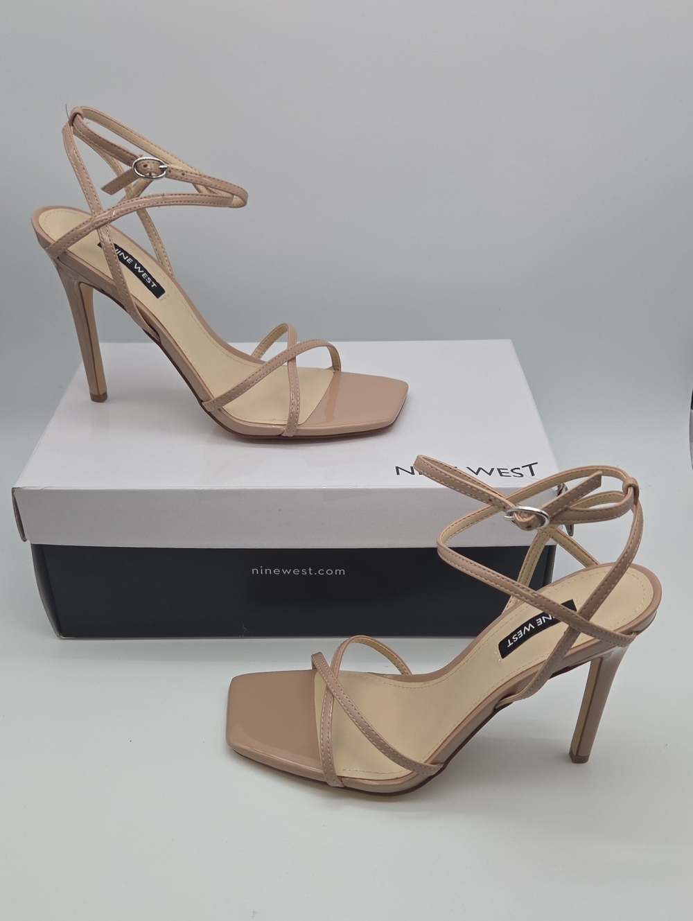 Nine West Beige Strappy High Heel Sandals